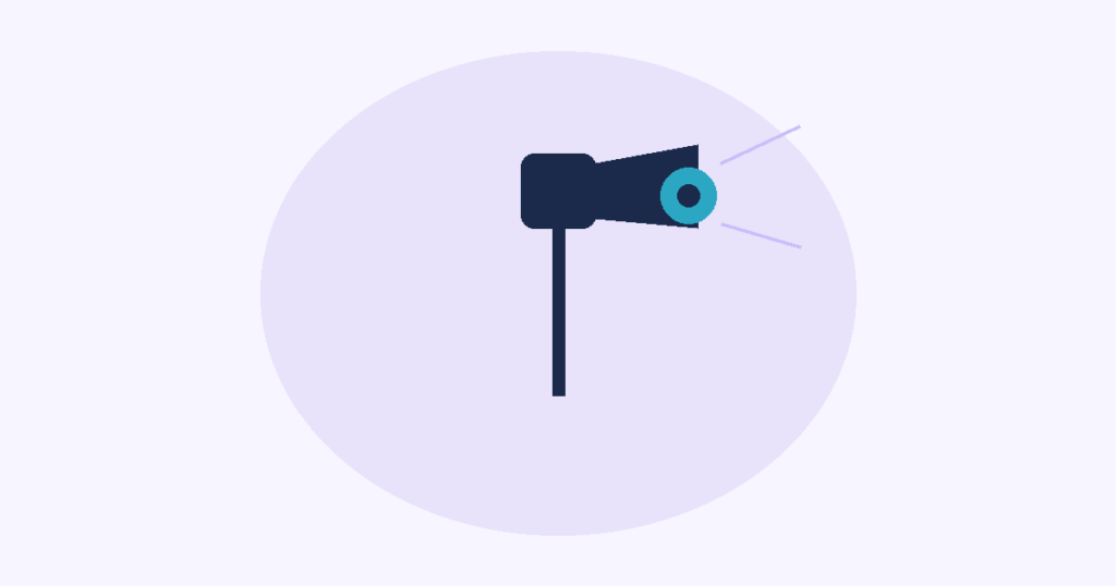 Illustration of a security camera connected remotely over the internet